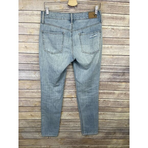 American Eagle Womens 0 Tomgirl Jeans Destroyed Boho Button Fly Denim Holes - Picture 6 of 11